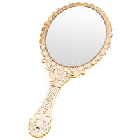 Espejo De Maquillaje Clásico Dorado Portátil Con Mango Grande Personalizable Para Uso Doméstico Y Comercial - details 4