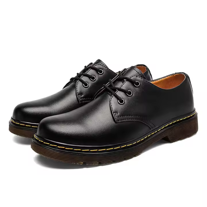 Botas Oxfords de los hombres Zapatos de vestir formales del Dedo del Pie Redondo antideslizante Cómode Zapato de trabajo para hombre - 1