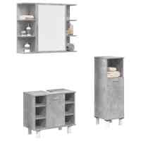 vidaXL Set muebles de baño 2 piezas madera contrachapada en color Gris hormigón/Roble Sonoma | almacenamiento funcional diseño moderno para baño dormitorio sala - details 0