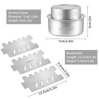 Estufa Portátil Lixada Mini Para Camping Con Quemador De Alcohol De Aluminio 100ml Con Tapa Y Soporte Cruzado Antiviento Para Supervivencia En Camping - details 3