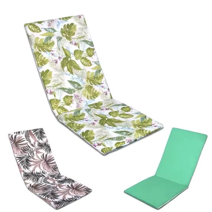 Cojín para Tumbona de 120x50cm y 180x50cm Cojin de 3,5cm Grosor, Estampado o Liso de Exterior o Interior, Cómodo y  Elegante. Ideal para Jardín, Piscina, Playa, Terraza y Balcón. - 1
