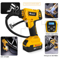 Bomba De Aire Para Neumáticos De Coche 830kpa Sin Cable Pantalla Digital Con Luz LED Compatible Con Batería Dewalt 20V Amarilla - details 0
