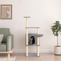 vidaXL Rascador para Gatos con Postes Árbol Torre de Escalada Sisal Color Crema,  Gris claro,  Gris oscuro y mas - details 1