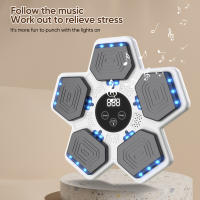 Entrenador de boxeo musical inteligente, máquina de boxeo de respuesta electrónica, bolsa de arena colgante de pared, Bluetooth, Equipo de Boxeo divertido, Negro con 1 par de guantes - details 4