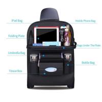 Organizador de coche, albrilas protectoras de cuero sintético de lujo para asiento trasero con soporte plegable para tableta, organizer impermeable - details 2