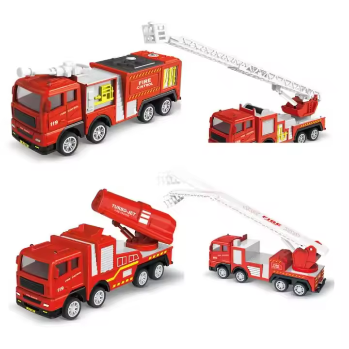 Mini Camión De Bomberos Con Retroalimentación Para Niños Juguete De Vehículos De Ingeniería De Emergencia Set De Construcción Regalo Para Niños - 1