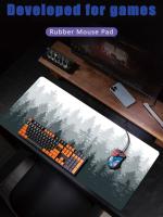 Alfombrilla De Ratón Gamer Xxl Forest Trees Negro Alfombrilla De Escritorio Para Computadora Y Laptop Tapete De Teclado Aesthetic Para Oficina Y Gaming Material De Goma - details 0