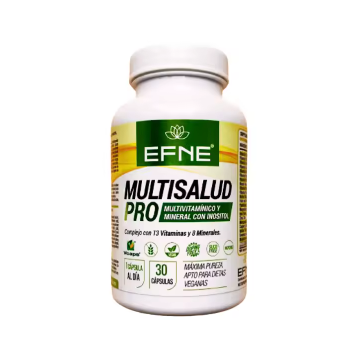 EFNE Complemento Multivitamínico Multisalud 1/0 PRO - 30 Cápsulas - Multivitaminas y Minerales - Complejo Multivitaminico Vegano 25 Nutrientes con Vitaminas E,B3,B5,B12,B6,D3,B2,B1,B9,B8 | - 1