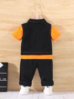 Conjunto De 3 Piezas Para Niños Y Niñas Ropa De Verano Algodón Y Poliéster Estilo Retro Comodidad Viaje Exterior Unisex - details 7