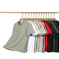 Camiseta De Algodón Puro Para Hombre Con Mangas Cortas Cuello Redondo Estilo Suelto De Hombro Para El Verano - details 1