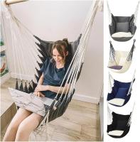 Juego de columpio para exteriores, hamaca de Patio de Jardín, puede apoyar 440,9 lbs, Silla de columpio portátil de Algodón Puro, Silla Colgante a interiores - details 2