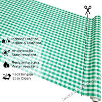 Mantel PVC, Hule, Para mesa rectangular, Impermeable, Fiesta, Primavera, Cuadro Verde, Vicky - details 2