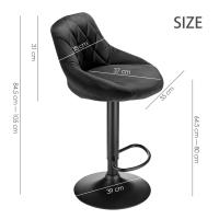 Taburete de bar de 2 plazas con asiento de terciopelo tapizado, regulable en altura con patas de metal - details 0