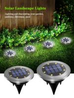 Luces De Jardín LED Impermeables Para Paisaje Exterior Luz Solar In-Ground Para Patio Camino Césped 4 Piezas Material De Acero Inoxidable - details 0