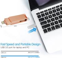 Pendrive 256gb para iPhone Apple Autorización,Vackiit Pen Drive LightningTipo C Memoria USB 3.0 Externa Photo Stick para iPhone iPad Mac iOS Android Teléfono PC con MFI Lightning,USB 3.0,USB C 3 in 1 - details 0