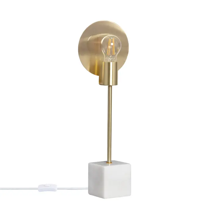 Ledkia Lámpara de Mesa Mármol y Metal Argos Dorado - 1