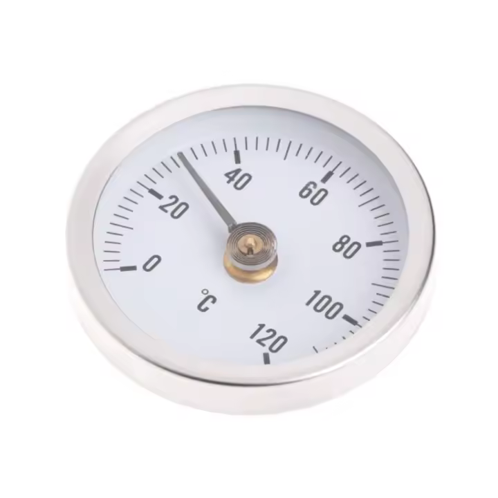Termómetro De Aluminio Clip-en-Spring Para Tubo 63mm Medidor De Temperatura Bimetal 0-120 Grados C Ideal Para El Hogar - 1