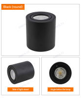 Spotlight LED GU10 Fitting Para Techo Iluminación Cilíndrica Bajo Tensión 220V Montaje En Superficie Material Aluminio Negro - details 9