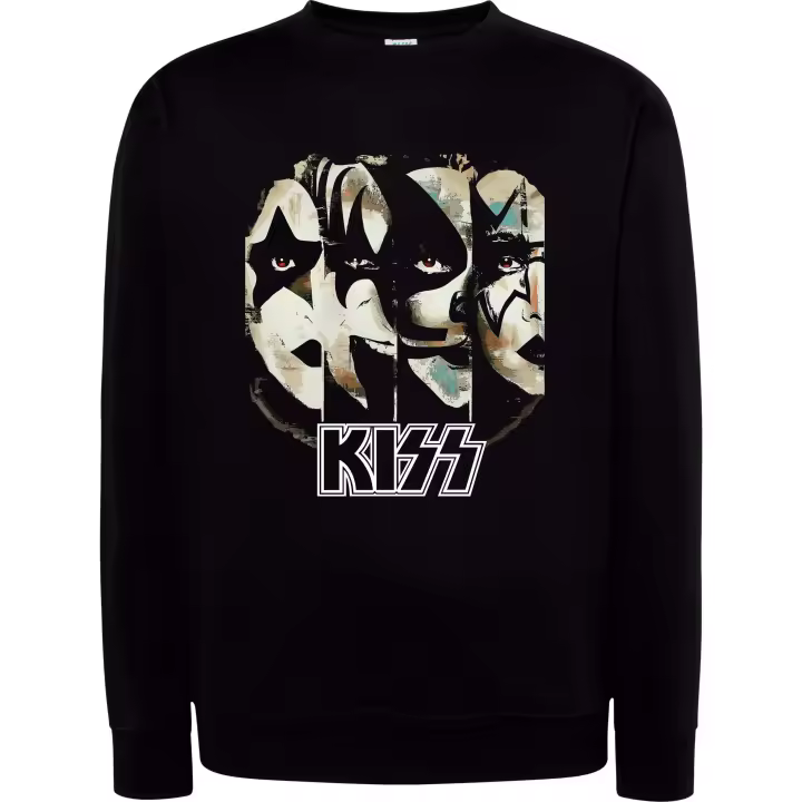 Sudadera cuello redondo, Kiss  , Algodón y Poliester, 290 grms/m2 - Tallaje europeo de Niños y Adultos y Tallas grandes - 1