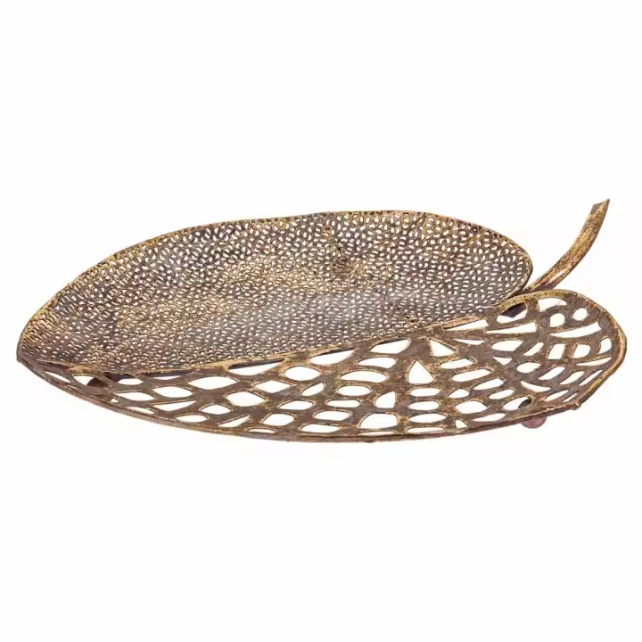 WANDERLUST DECO Hoja Decoración de Metal 38x34.5x4.5h Cm - Accesorios Decorativos - Alta Calidad - 1