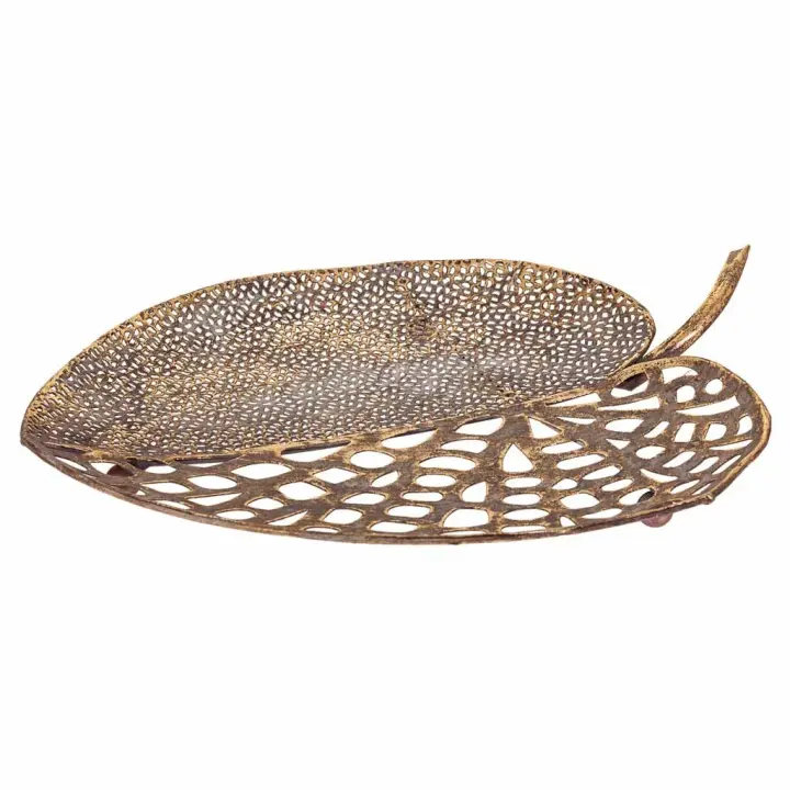 WANDERLUST DECO Hoja Decoración de Metal 38x34.5x4.5h Cm - Accesorios Decorativos - Alta Calidad - 1