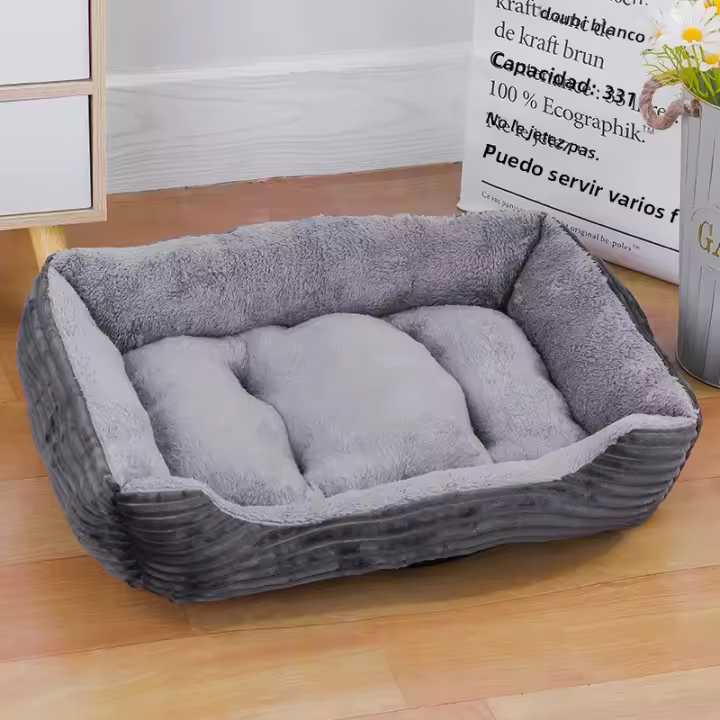 Cama De Invierno Suave Y Cálida Para Perros Y Gatos Grande Mediana Pequeña Resistente Al Agua Con Patrón Cuadrado Colorido Sofá Para Mascotas - 1
