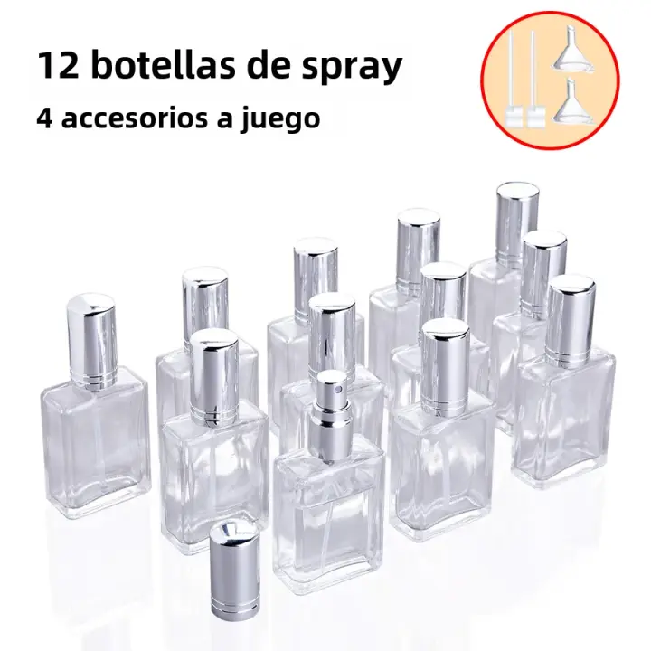 12pcs + 4 Accesorios Botella De Perfume Reutilizable 15ml Con 12 Botellas De Spray 2 Funnel 2 Droppers Portátil Recargable - 1