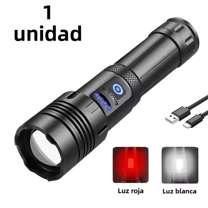 Linterna Táctica LED Heinast 10000 Lumens Recargable USB Impermeable Con Zoom 7 Modos Para Camping Y Emergencias - 1