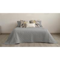 ARISE SHOP-Edredón Soft Borreguillo Domani Marfil Stilia ,Colcha boutí/edredón jacquard Gris reverso borreguillo+cuadrantes 430 g/m²,Fundas cojin incluidas 50x70cm - details 1