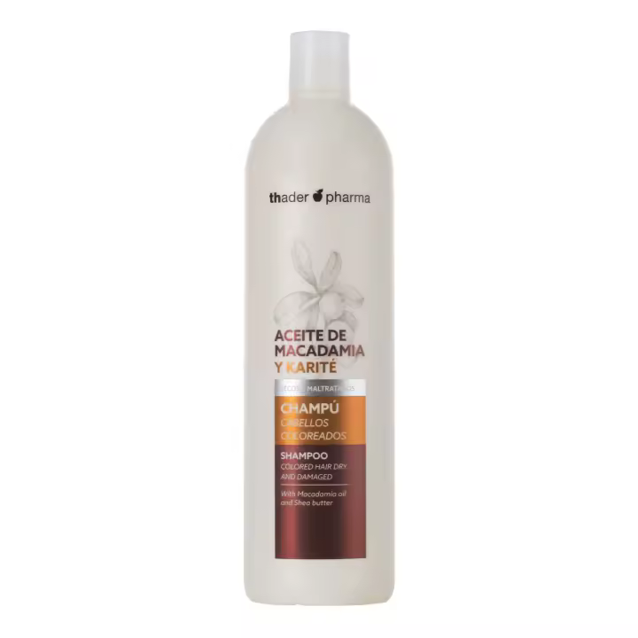 Thader Th Pharma Champú de Macadamia y Karité ideal para cabellos teñidos, secos o maltratados, 1000 ml - 1