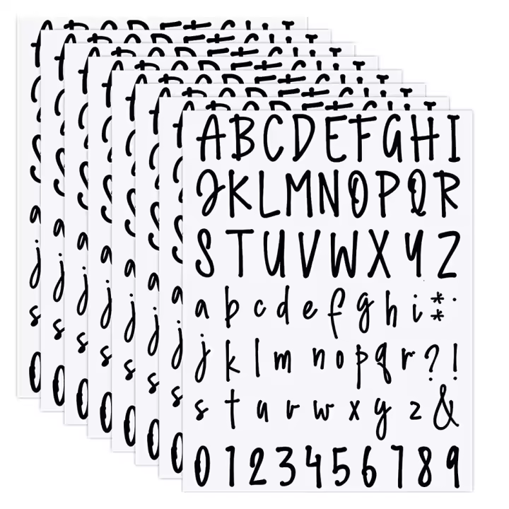 Pegajosas Autoadhesivas de Vinilo Letras y Números Kit DIY Decal Script Etiquetas para Cocina Signos Personalizados - 1