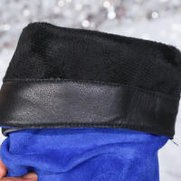 Botas De Rodilla Altas Cómodas Y Elegantes Con Diseño Redondo Y Hebilla Cierre Fácil Para Mujer Estilizada Con Forro De Peluche Material De La Parte Superior De Terciopelo Suave Para Uso Casual - details 10