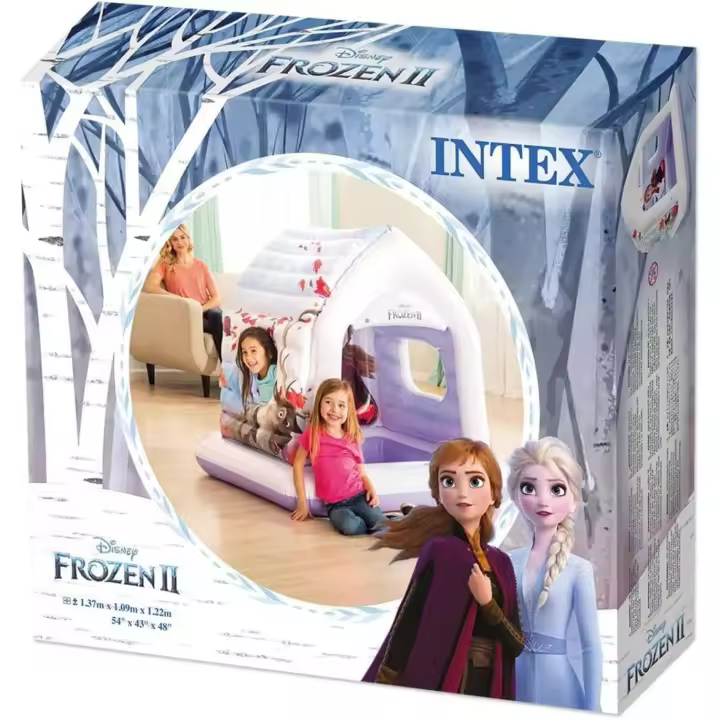 Casa de Juegos FROZEN 2 - Disney - 1,37m x 1,09m x 1,22 cm - Casa Hinchable con Imágenes de FROZEN 2 - Tiene 2 ventanas y 1 puerta grande - DISNEY FROZEN - 1