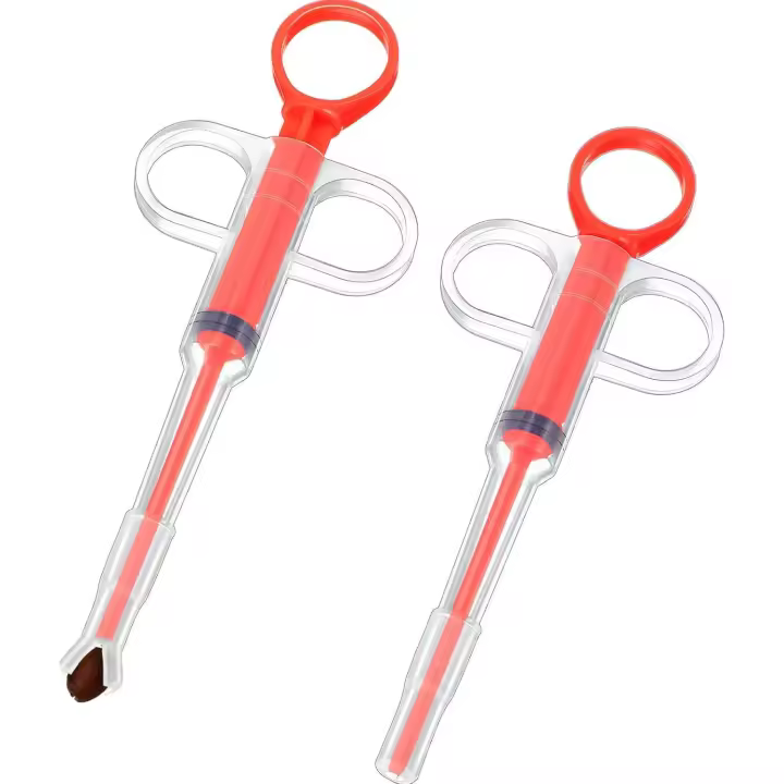 2 dispensadores de pastillas para mascotas, de Punta suave, para Gatos y Perros Pequeños, color Rojo. - 1