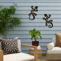 Decoración De Pared En Metal De Geckos Encantadores - 2pcs Ladrillos De Lízanos De Hierro Para Interior Y Exterior Jardín Patio Valla Haga Que Su Hogar Sea Único - details 3