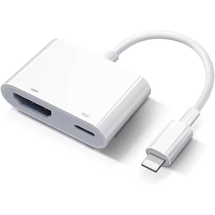 FGNS. Adaptador Lightning a HDMI,Adaptador HDMI para iPhone iPad a TV Cable HDMI Adaptador a TV Convertidor de Pantalla de Sincronización para iPhone 14/13/SE/12/11/XS/XR/X/8/7 - 1