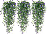 3pcs Plantas Colgantes Artificiales Hoja De Eucalipto Falsa Verdeza Vino De Plástico Resistente Al UV Para Exteriores Decoración De Fiesta - details 12