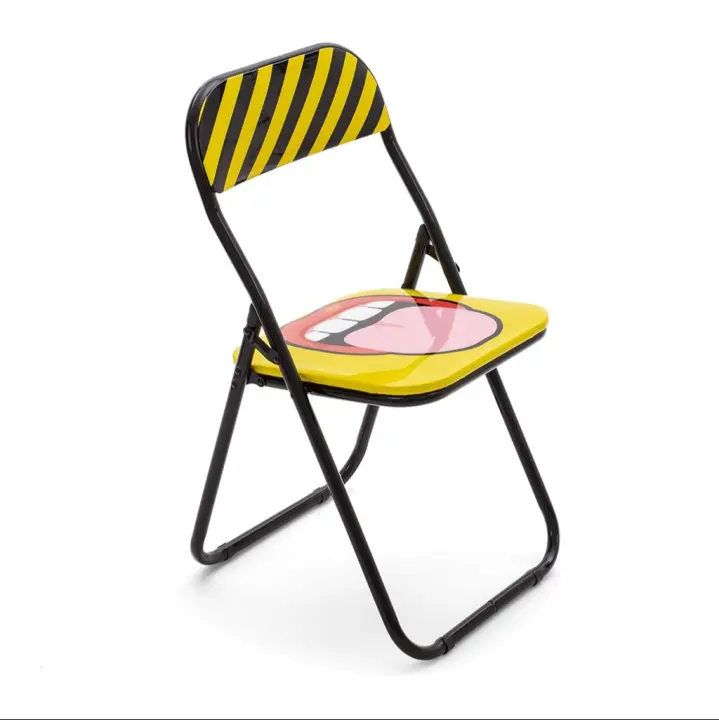 ORION91 Silla Plegable POP ART - Color Amarillo y Negro 🖤 43x 43x 78,74 cm - SpazioLuzio - 1