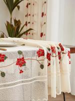 Mantel De Encaje Blanco Con Floral Para Decoración Rustica Y Vintage Ideal Para Bodas Y Fiestas Picnic Y Comidas - details 0