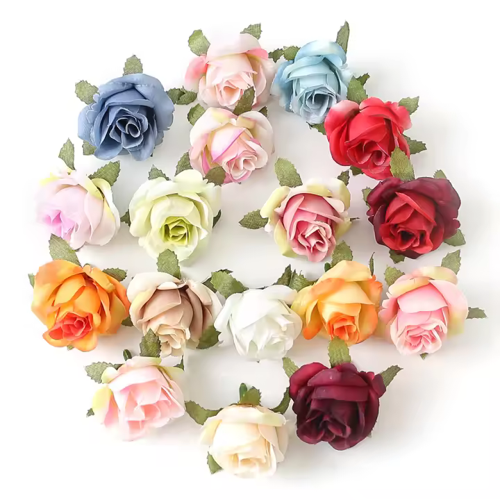 10/20/50Pcs Cabezas De Rosas Artificiales 4CM Flores Falsas Para Decoración De Hogar Boda DIY Guirnalda Regalo Accesorios - 1