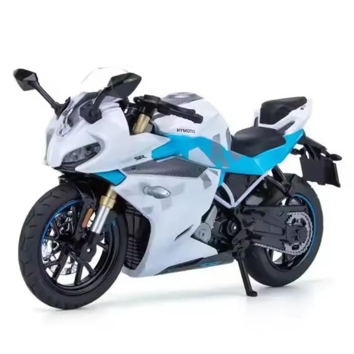 Motocicleta De Juguete a Escala 1:12 CFMOTO Spring Breeze 250SR Metal Con Sonido Y Luz Para Coleccionistas Y Regalos Para Niños Azul Y Blanco Al Por Mayor - 1