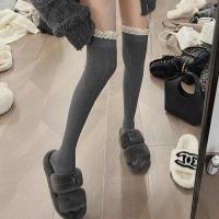Calcetines Largos De Encaje Dulce Estilo Japonés Para Mujeres Y Niñas Color Negro Y Blanco JK Lolita No Sexually Suggestive Hechos De Algodón - details 2