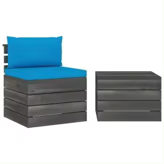 VIDAXL set de muebles para jardín de palets de madera de pino y tela beige claro vida xl - 1