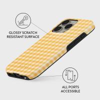 Carcasa De Teléfono BURGA INS Amarilla Con Patrón De Red Para iPhone 16 15 14 13 12 11 pro Max plus Cubierta Doble Lujo Resistente a Golpes Antisuciedad Anti-Rasguños Non-Slip Compatible Con Varios Modelos De iPhone - details 3