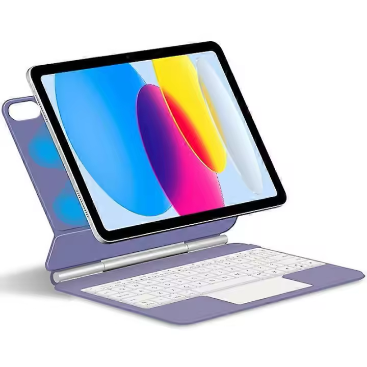 Para iPad 10,9 (2022) Funda de cuero con teclado Bluetooth magnético precisión Multi-Touch Trackpad- - 1