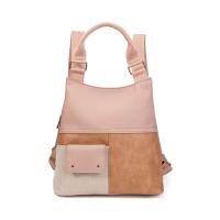 SARA BAGS | Mochila de Paseo Sara Bags para Mujer – Mochila Casual en Color Rosa con Detalles en Beige y Camel – Bolso con Cremallera – 2 en 1: Mochila y Mano – Espaciosa – Cómoda – Modelo SCMD240556 - details 0
