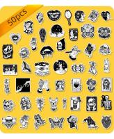 50pcs Pegatinas Góticas Para Adolescentes Boys Estilo Punk Satánico Calavera Horripilante Para Portátil Libro Equipaje - details 14