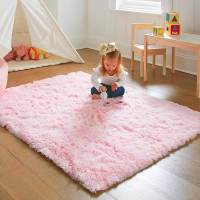 Carpetas De Piso Para Habitación De Niñas Rosa Suaves Y Gruesas Alfombra Grande Para Dormitorio Decoración Del Salón Alfombras Para Cama De Niños - details 3