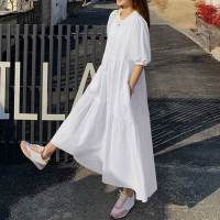 Vestido Largo Casual De Verano Para Mujer ZANZEA 2023 Con Manga Corta Y Cuello Redondo Sobredimensionado Vestidos Femme Elegante Sólido - details 5