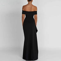 Vestido Largo De Fiesta Para Mujer Elegante Negro Sin Mangas Con Abertura En La Espalda Y En El Fronte Vestido A-Line Slim Fit Sexy Para Verano - details 3